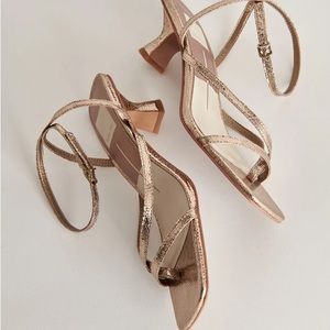 Anthropologie gold crackled stella dolce vita Baylor kitten heels NEW with box